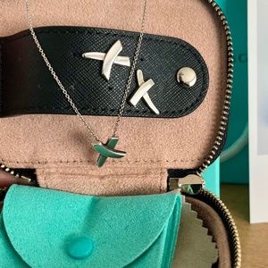 Tiffany and Co. Paloma Picasso graffiti X earrings and necklace sterling silver
